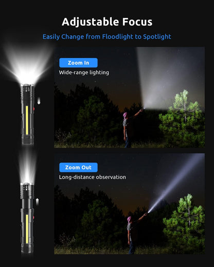 Rechargeable and Zoomable LED Powerful Torch Flashlight