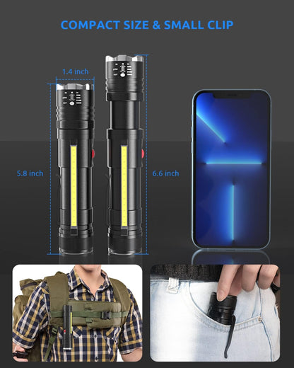 Rechargeable and Zoomable LED Powerful Torch Flashlight