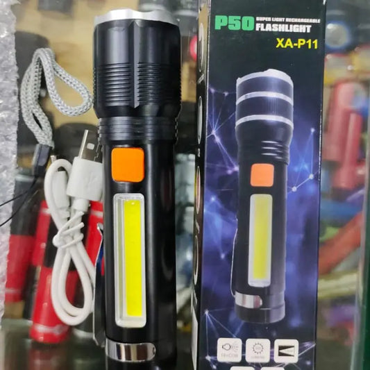 Rechargeable and Zoomable LED Powerful Torch Flashlight