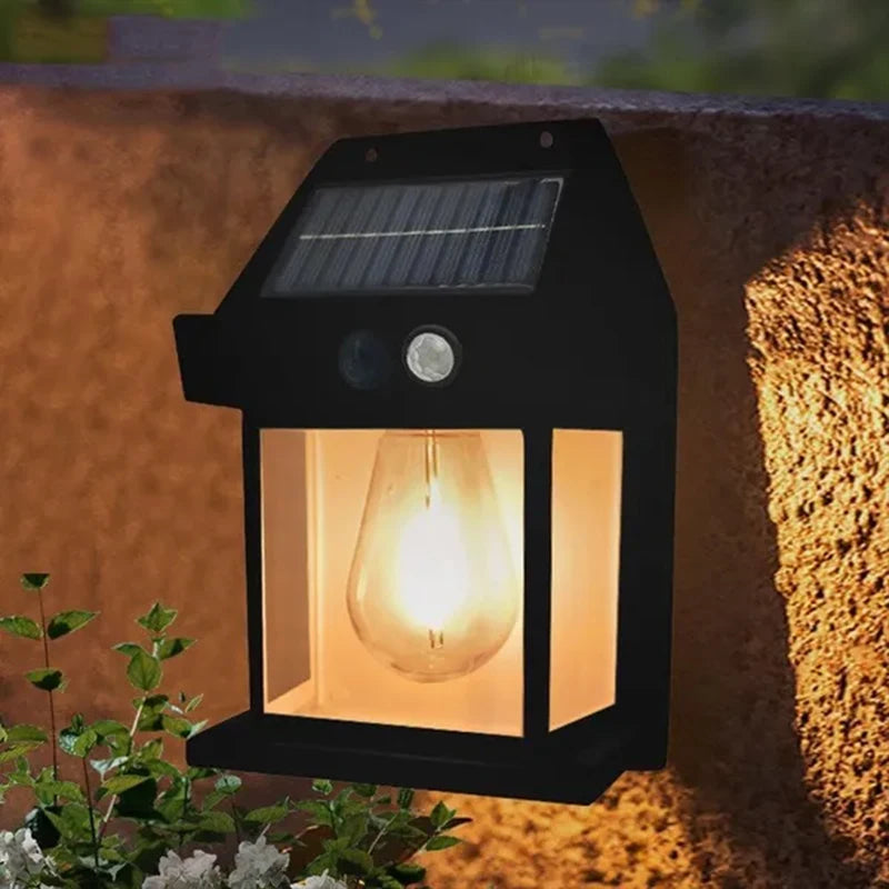 Solar tungsten wall lamp for outdoor and garden