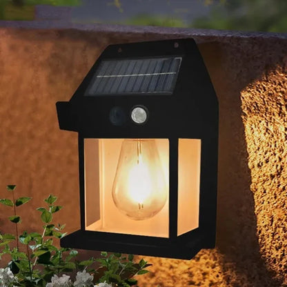 Solar tungsten wall lamp for outdoor and garden